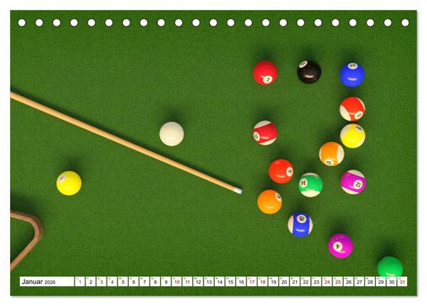 Produktbild: Indoor Aktivit&auml;ten. Billard, Darts und Bowling. Impressionen (Tischkalender 2026 DIN A5 quer), CALVENDO Monatskalender