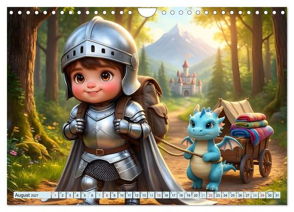 Produktbild: Kleiner Ritter - Jahresreise (Wandkalender 2027 DIN A4 quer), CALVENDO Monatskalender