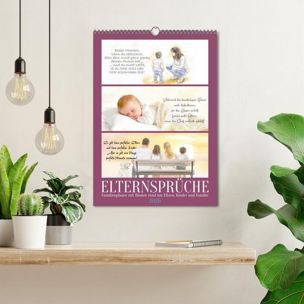 Produktbild: Elternspr&uuml;che Familienplaner (Wandkalender 2026 DIN A3 hoch), CALVENDO Monatskalender
