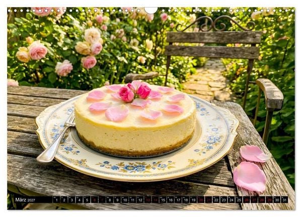 Produktbild: K&auml;sekuchen Kalender - K&ouml;stliche Dessertmomente (Wandkalender 2027 DIN A3 quer), CALVENDO Monatskalender