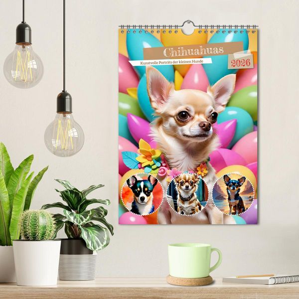 Produktbild: Chihuahuas. Kunstvolle Portr&auml;ts der kleinen Hunde (Wandkalender 2026 DIN A4 hoch), CALVENDO Monatskalender