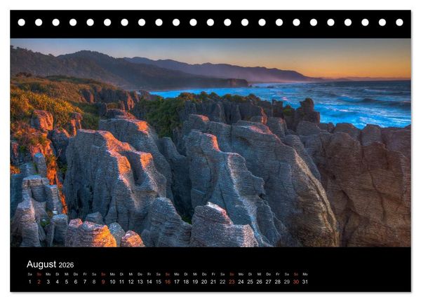 Produktbild: Neuseelands Landschaften (Tischkalender 2026 DIN A5 quer), CALVENDO Monatskalender