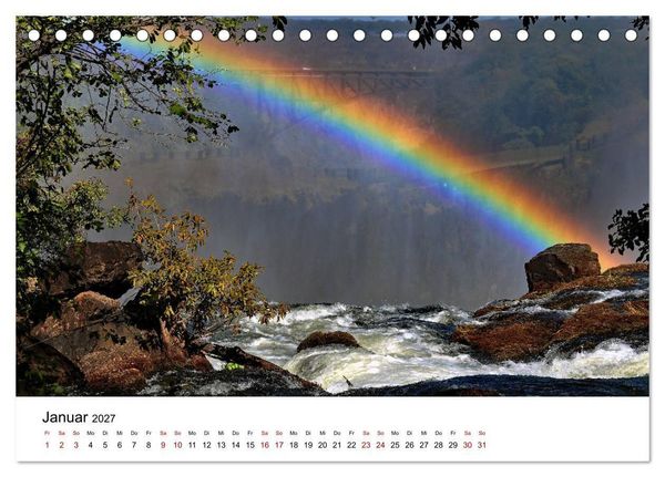Produktbild: Weltnaturerbe Victoriaf&auml;lle - Der Rauch, der donnert (Tischkalender 2027 DIN A5 quer), CALVENDO Monatskalender