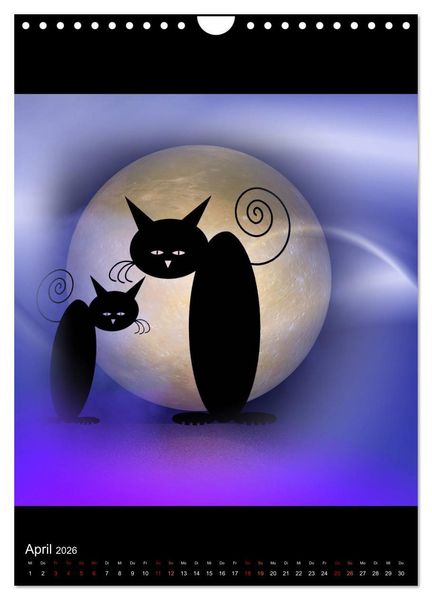Produktbild: Mooncats - sie leben und sie tr&auml;umen (Wandkalender 2026 DIN A4 hoch), CALVENDO Monatskalender