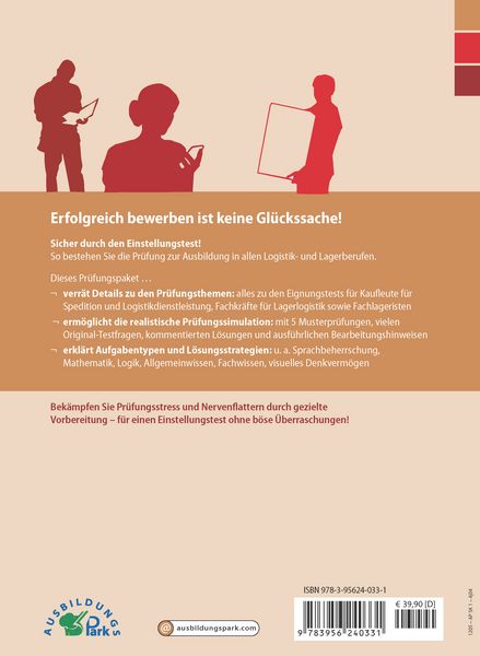 Produktbild: Der Eignungstest / Einstellungstest zur Ausbildung zum Kaufmann f&uuml;r Spedition und Logistikdienstleistung, Fachkraft f&uuml;r Lagerlogistik und Fachlagerist