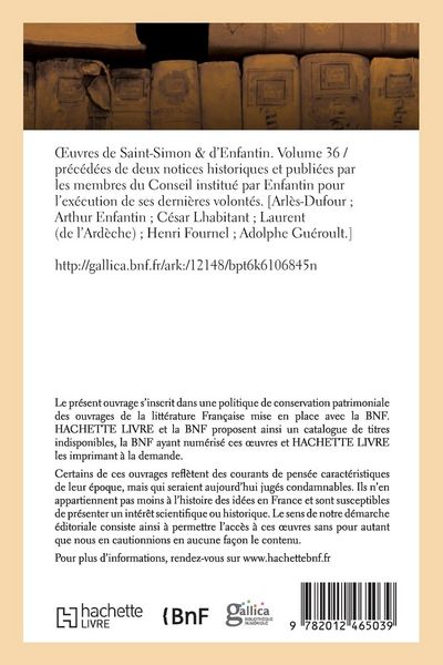 Produktbild: Oeuvres de Saint-Simon & d'Enfantin. Volume 36