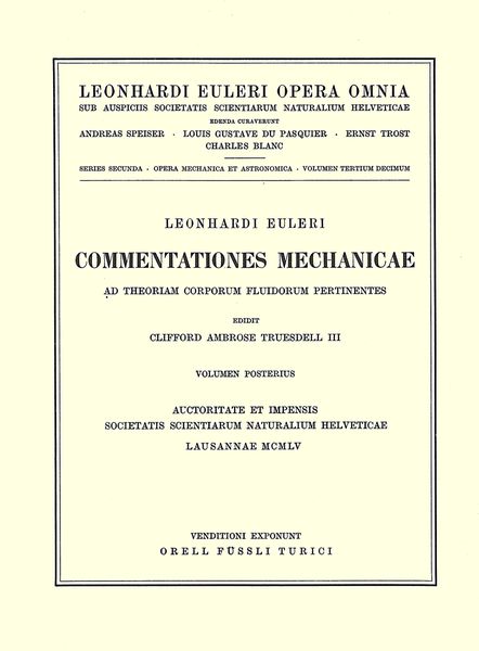 Produktbild: Commentationes mechanicae ad theoriam corporum fluidorum pertinentes 2nd part