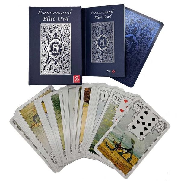 Produktbild: Lenormand Blue Owl (Silver Edition) - Marie-Anne Lenormand (English Lenormand Cards)