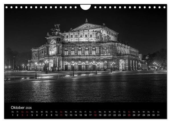 Produktbild: Dresden - Elbflorenz bei Nacht (Wandkalender 2026 DIN A4 quer), CALVENDO Monatskalender
