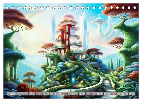 Produktbild: Architektur Futuristische Horizonte (Tischkalender 2026 DIN A5 quer), CALVENDO Monatskalender