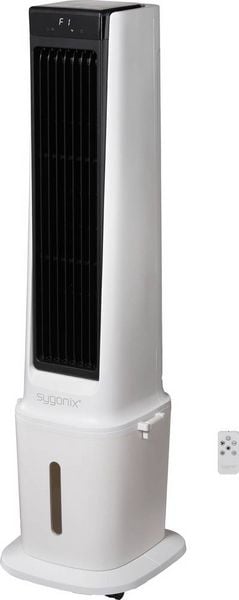 Produktbild: Sygonix Luftk&uuml;hler 90 W (L x B x H) 300 x 325 x 1130 mm Wei&szlig; mit Fernbedienung, Oszillierend, LED-Display, Timer