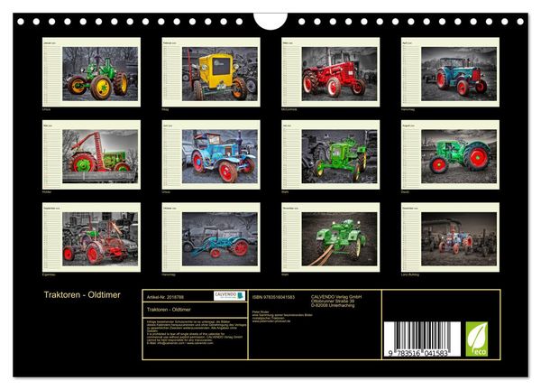 Produktbild: Traktoren - Oldtimer (Wandkalender 2026 DIN A4 quer), CALVENDO Monatskalender