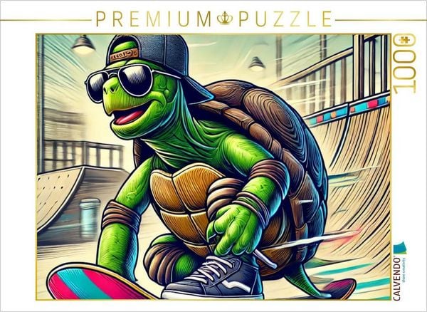 Produktbild: CALVENDO Puzzle Skater-Turtle: Langsam war gestern | 1000 Teile Lege-Gr&ouml;&szlig;e 64x48cm Foto-Puzzle f&uuml;r gl&uuml;ckliche Stunden