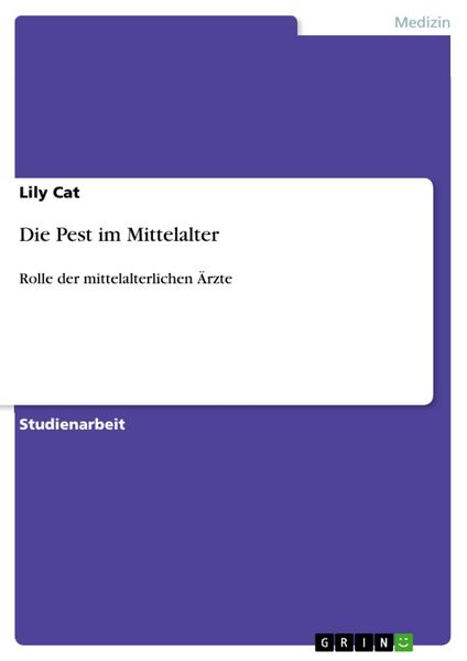 Produktbild: Die Pest im Mittelalter