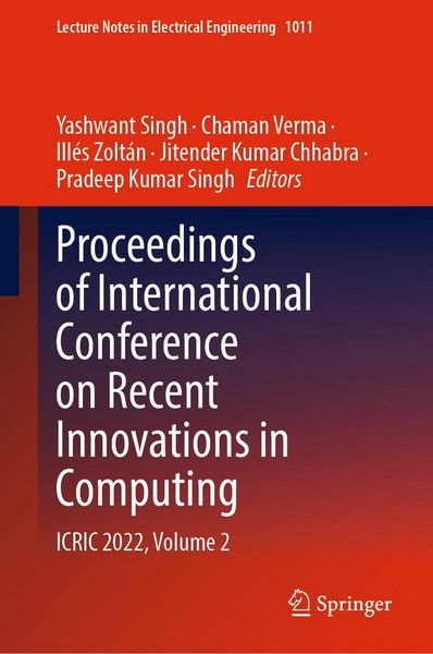 Produktbild: Proceedings of International Conference on Recent Innovations in Computing
