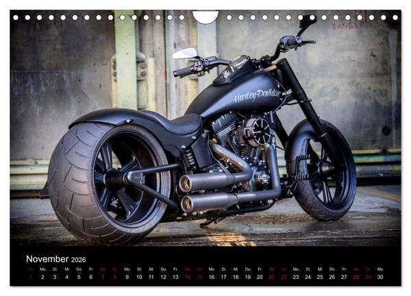 Produktbild: Exklusive Best of Fat Ass Custombike Edition, feinste Harleys mit fettem Hintern (Wandkalender 2026 DIN A4 quer), CALVENDO Monatskalender
