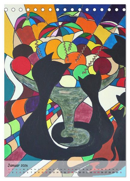 Produktbild: K&auml;tz, Petra Kolossa, Pop-Art-Kunstdrucke (Tischkalender 2026 DIN A5 hoch), CALVENDO Monatskalender