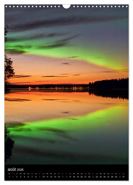 Produktbild: Aurora Borealis en Scandinavie (Calendrier mural 2026 DIN A3 horizontal), CALVENDO calendrier mensuel