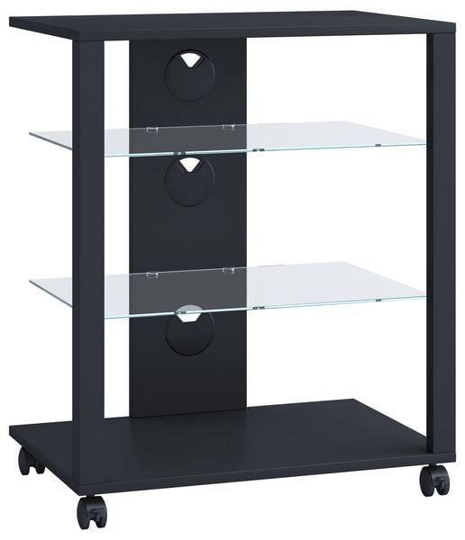 Produktbild: Hifi M&ouml;bel Rack Glas Phono Mediaregal Folas Rollen
