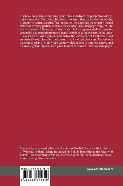 Produktbild: Video Game Translation and Cognitive Semantics