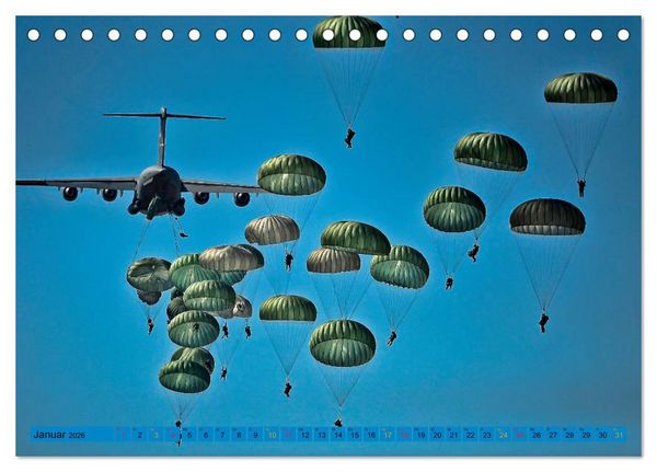 Produktbild: Fallschirmspringen - Mut und Abenteuer (Tischkalender 2026 DIN A5 quer), CALVENDO Monatskalender