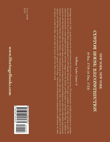Produktbild: New York, New York Custom House Reconstruction, 9 Dec 1719-31 Dec 1723