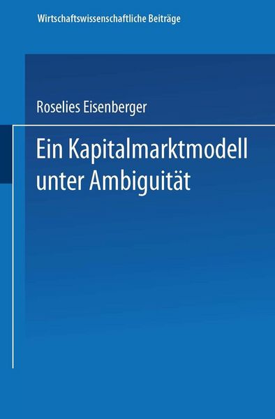 Produktbild: Ein Kapitalmarktmodell unter Ambiguit&auml;t