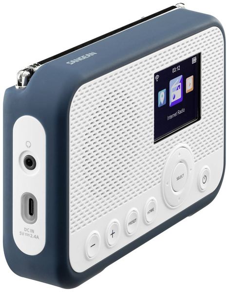 Produktbild: Sangean WFR-39 Internet Taschenradio Internet, DAB, UKW Internetradio, UKW, WLAN Spotify, Weckfunktion, wiederaufladbar Wei&szlig;, Blau