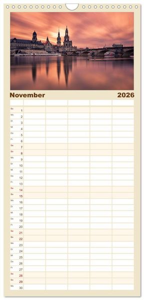 Produktbild: Familienplaner 2026 - Barockstadt Dresden mit 5 Spalten (Wandkalender, 21 x 45 cm) CALVENDO