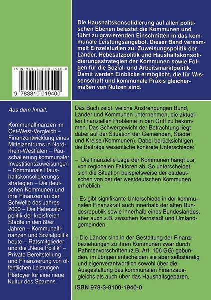 Produktbild: Kommunalfinanzen im Umbruch
