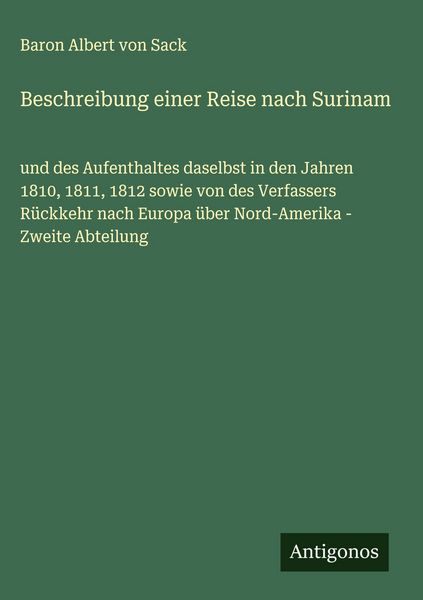 Produktbild: Beschreibung einer Reise nach Surinam