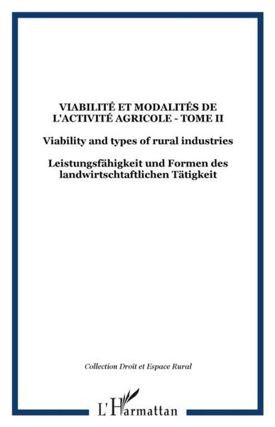 Produktbild: Viabilite et modalites de l'activite agr
