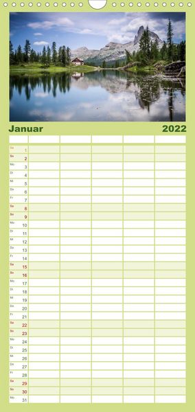 Produktbild: Familienplaner Meine Sicht der Alpen (Wandkalender 2022 , 21 cm x 45 cm, hoch)