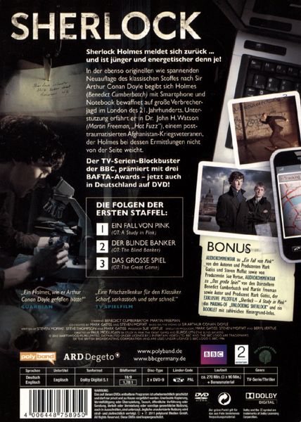 Produktbild: Sherlock - Staffel 1 [2 DVDs]