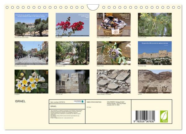 Produktbild: ISRAEL (Wall Calendar 2026 DIN A4 landscape), CALVENDO 12 Month Wall Calendar