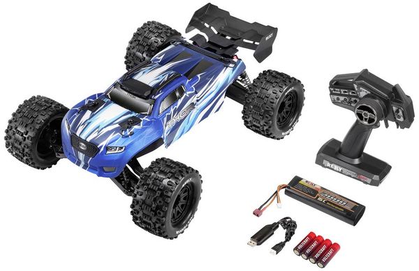 Produktbild: Reely Thor Blau Brushed 1:10 RC Modellauto Elektro Monstertruck Allradantrieb (4WD) 100% RtR 2,4 GHz inkl. Akku, Ladeger&auml;t und Senderbatterien