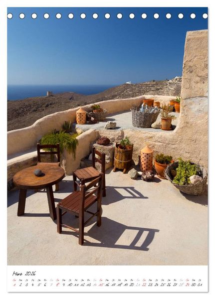 Produktbild: Insel des Lichts - Santorini (Tischkalender 2026 DIN A5 hoch), CALVENDO Monatskalender
