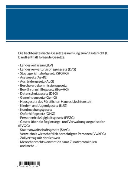 Produktbild: Gesetzessammlung des liechtensteinischen Rechts