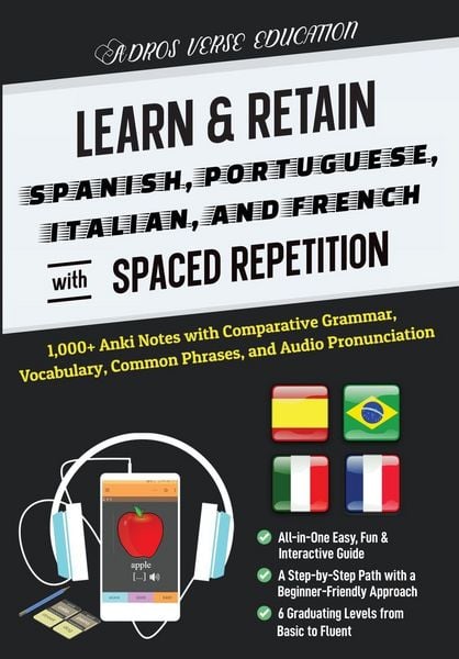 Produktbild: Learn & Retain Spanish, Portuguese, Italian, and French with Spaced Repetition