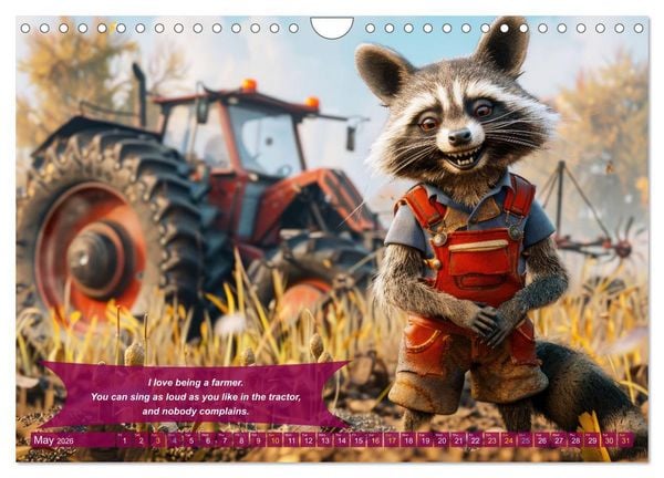 Produktbild: Funny charming animals as farmers (Wall Calendar 2026 DIN A4 landscape), CALVENDO 12 Month Wall Calendar