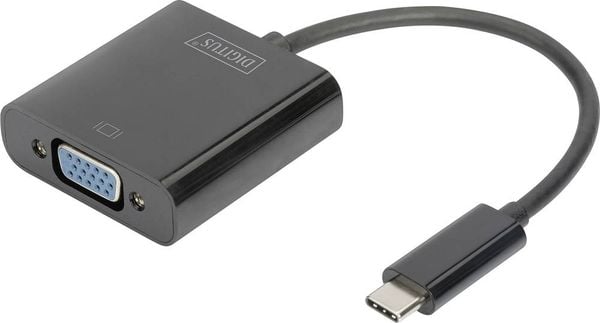 Digitus DA-70853 USB / VGA Adapter [1x USB-C® Stecker - 1x VGA-Buchse] Schwarz 15.00 cm