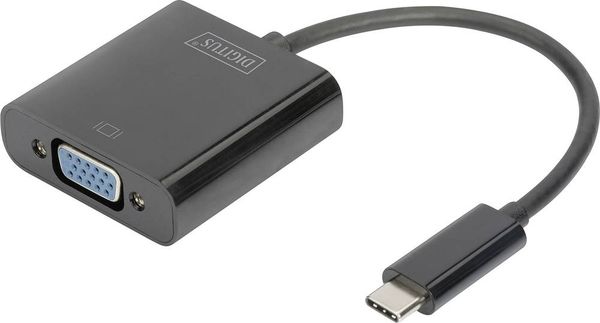 Digitus DA-70853 USB / VGA Adapter [1x USB-C® Stecker - 1x VGA-Buchse] Schwarz 15.00cm