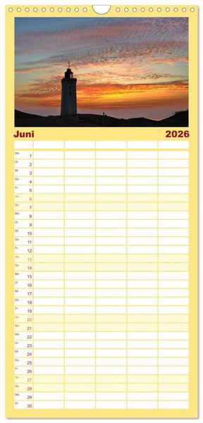 Produktbild: Familienplaner 2026 - Leuchtt&uuml;rme PUR mit 5 Spalten (Wandkalender, 21 x 45 cm) CALVENDO