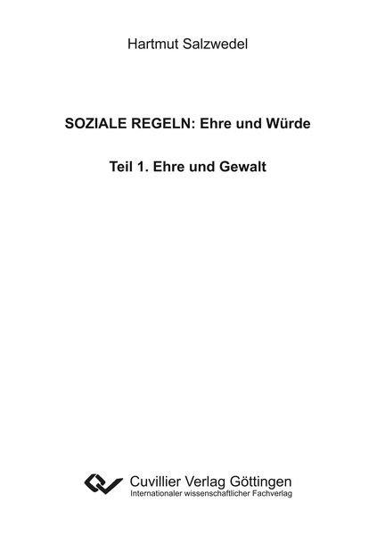 Produktbild: Soziale Regeln: Ehre und W&uuml;rde