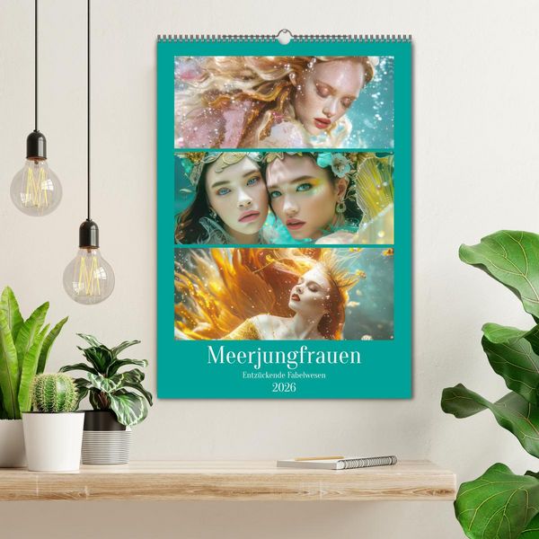 Produktbild: Meerjungfrauen &ndash; Entz&uuml;ckende Fabelwesen (Wandkalender 2026 DIN A2 hoch), CALVENDO Monatskalender