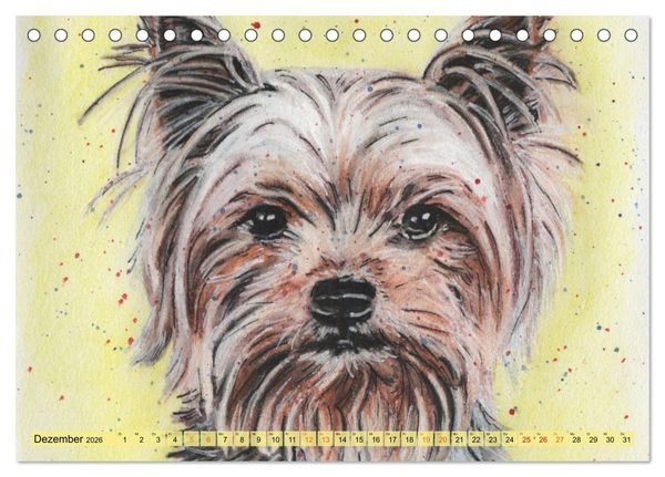 Produktbild: Hundeportr&auml;ts in Aquarell (Tischkalender 2026 DIN A5 quer), CALVENDO Monatskalender