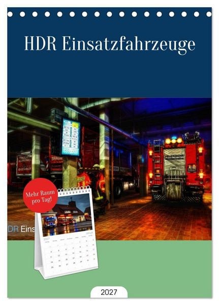 Produktbild: Tischplaner 2027 - HDR Einsatzfahrzeuge (A5 Tischkalender zum Aufstellen) CALVENDO