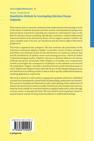 Produktbild: Quantitative Methods for Investigating Infectious Disease Outbreaks