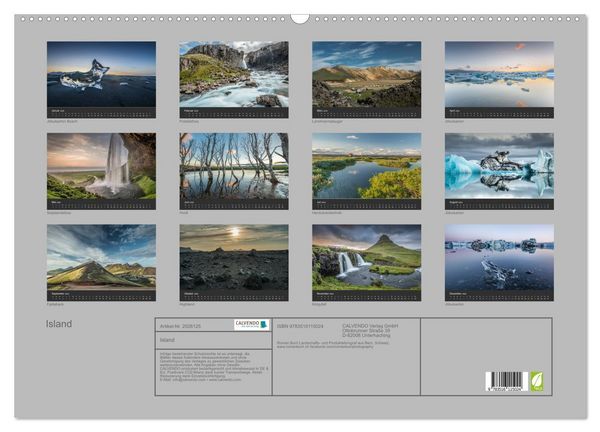 Produktbild: Island (Wandkalender 2026 DIN A2 quer), CALVENDO Monatskalender