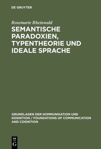 Produktbild: Semantische Paradoxien, Typentheorie und ideale Sprache